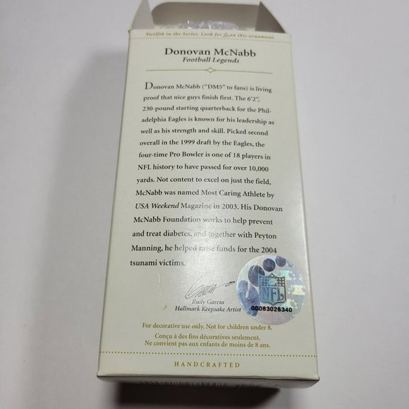 2006 Hallmark Keepsake Donovan McNabb Eagles Football Legends Ornament #12 - Picture 6 of 6